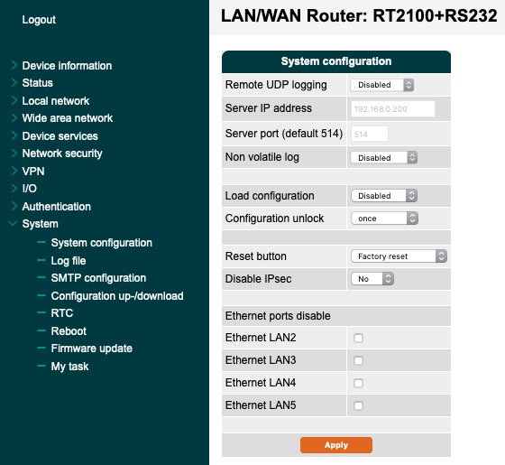 System Configuration