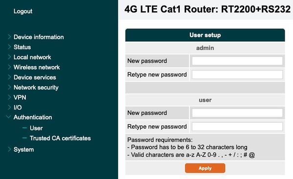 User Setup