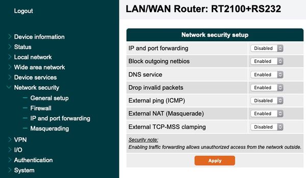 Network Security Setup