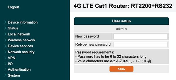 User Setup RT2200