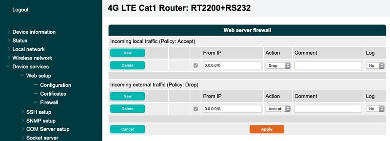 Web Server Firewall