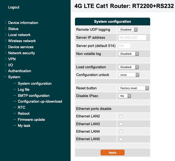 System Configuration