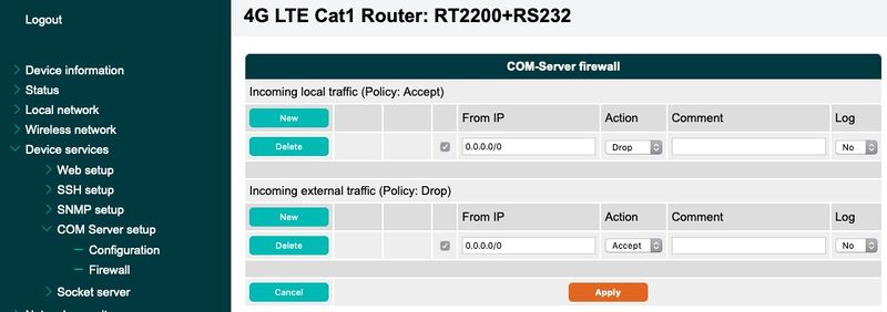 COM-Server Firewall