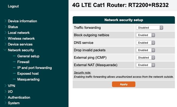 Network Security Setup