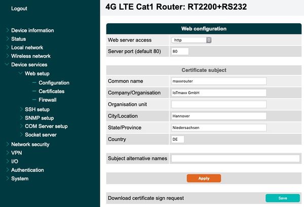 Web Configuration
