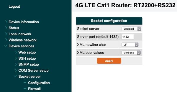 Socket Server Configuration