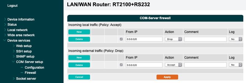 COM-Server Firewall