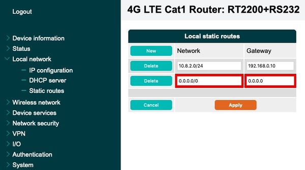 Local Static Routes