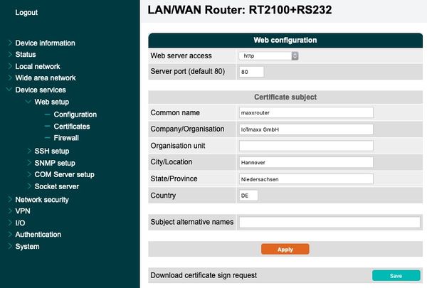 Web Configuration