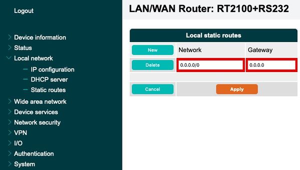 Local Static Routes