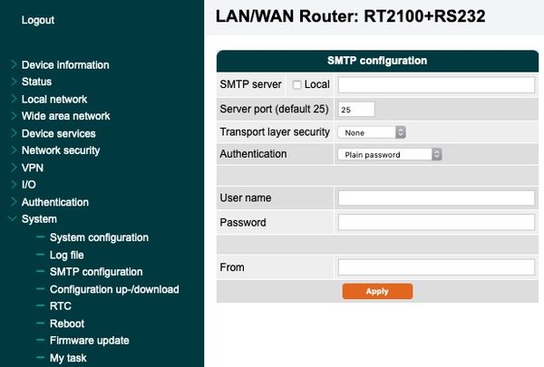 SMTP Cobfiguration