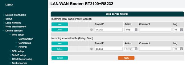 Web Server Firewall