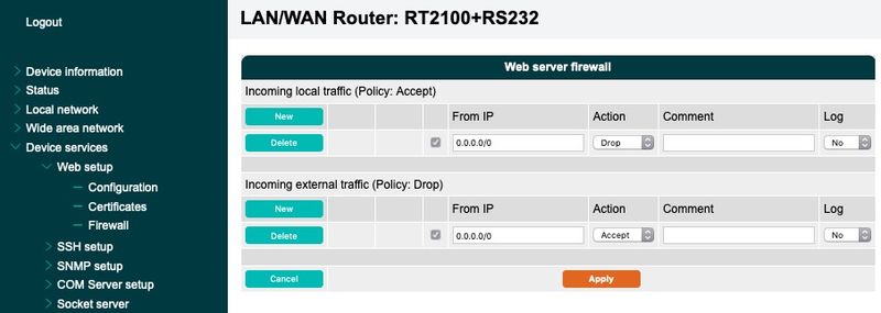 Web Server Firewall